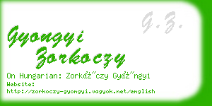 gyongyi zorkoczy business card